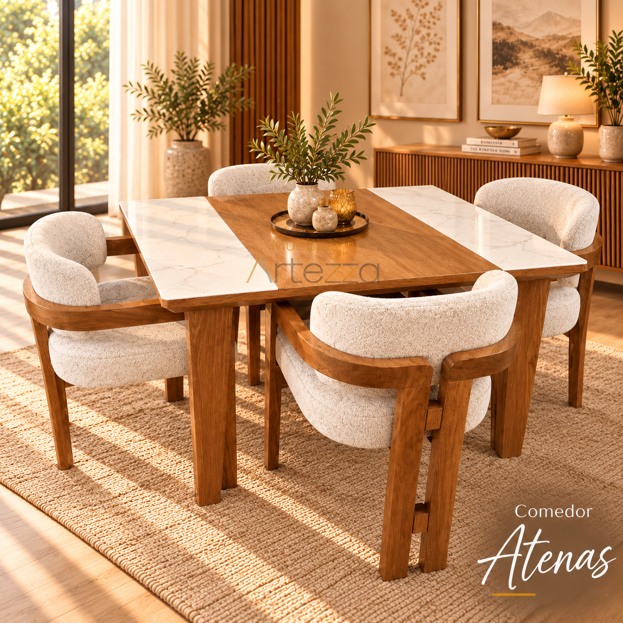 Comedor Atenas en Luz Dorada Comedor Atenas 4 Ptos - Imagen 1