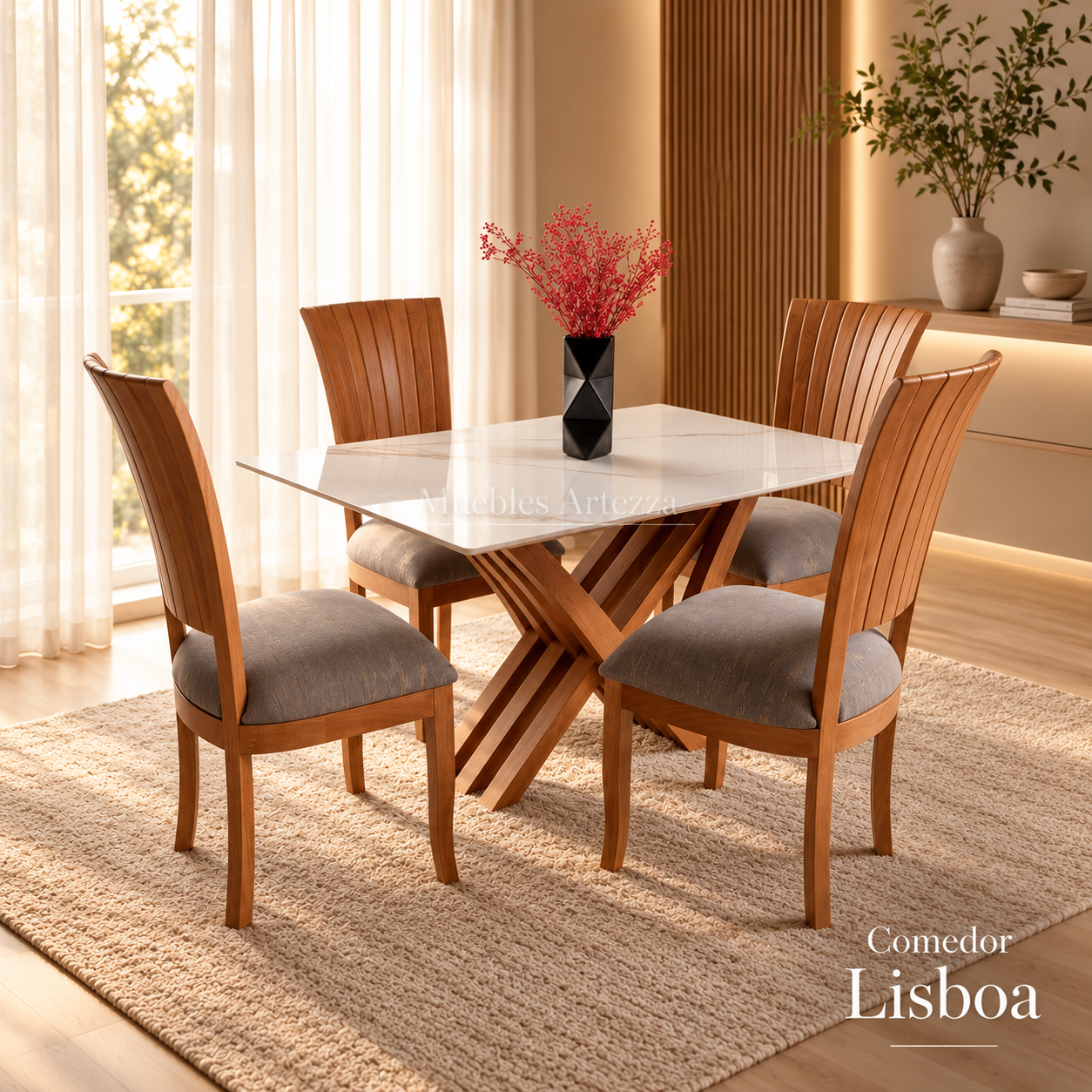 Comedor Lisboa en tonos cálidos Comedor Lisboa 4 Ptos - Imagen 1