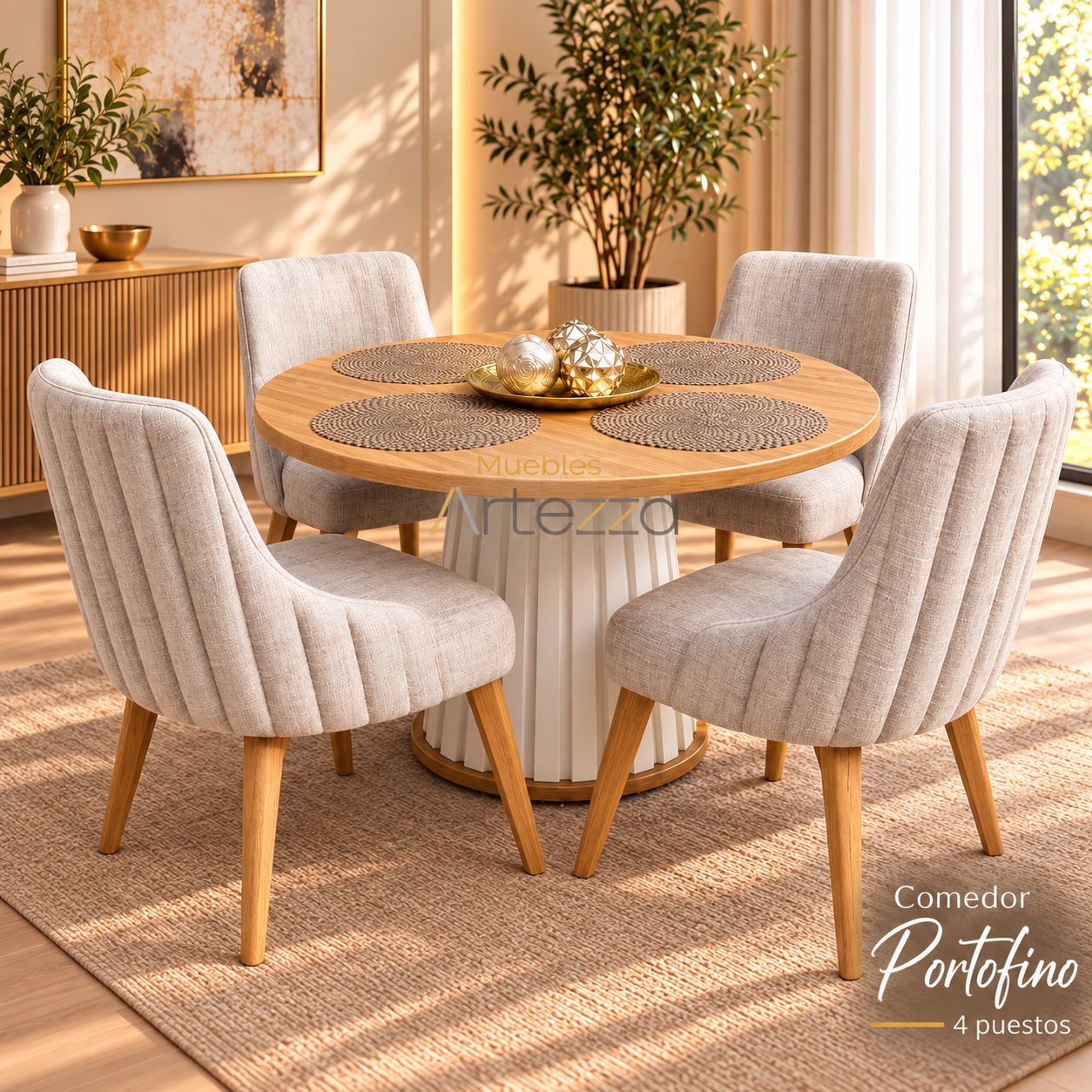 Comedor Portofino en luz cálida Comedor Portofino 4 Ptos - Imagen 1